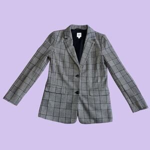 Gap Classic Plaid Black White Blazer Size 4
